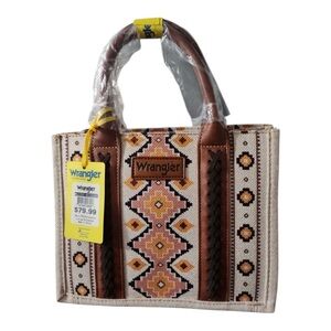 Wrangler Women's Tan and Brown Patterned Bag - New with Tag